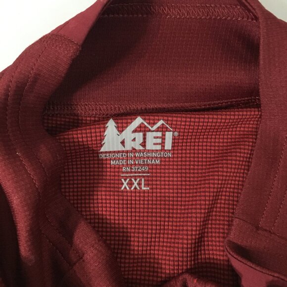 REI 2XL Burgundy Lightweight Performance 2 Base Layer Zip Shirt Long-Sleeve - Picture 5 of 5